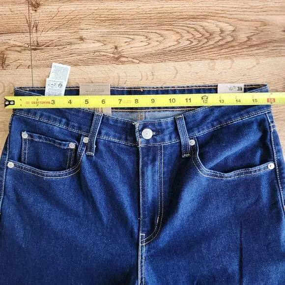 NEW Levis Jeans Womens 30x30 Dark Blue Denim Pants 726 Flare High Rise Stretch - Picture 5 of 8
